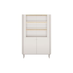 Witryna Elivo 100 cm na nóżkach - kaszmir / dąb olejowany Witryna Elivo 100 cm na nóżkach - kaszmir / dąb olejowany