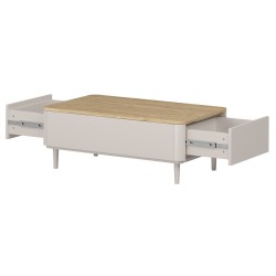 Stolik kawowy Elivo 100 cm - kaszmir / dąb olejowany