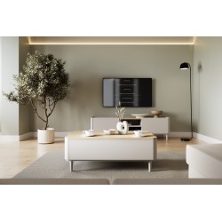 Stolik kawowy Elivo 100 cm - kaszmir / dąb olejowany