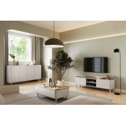 Stolik kawowy Elivo 100 cm - kaszmir / dąb olejowany