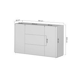 Komoda Elivo 150 cm z szufladami - kaszmir / dąb olejowany Komoda Elivo 150 cm z szufladami - kaszmir / dąb olejowany