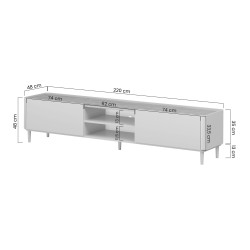 Szafka RTV Elivo 220 cm - kaszmir / dąb olejowany Szafka RTV Elivo 220 cm - kaszmir / dąb olejowany