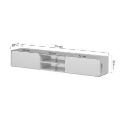Szafka RTV Elivo 220 cm - kaszmir / dąb olejowany Szafka RTV Elivo 220 cm - kaszmir / dąb olejowany