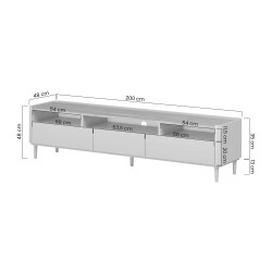 Szafka RTV Elivo 200 cm - kaszmir / dąb olejowany Szafka RTV Elivo 200 cm - kaszmir / dąb olejowany