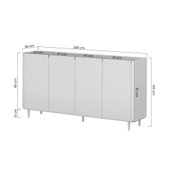 Komoda Elivo 200 cm - eukaliptus i dąb Baltic Dune