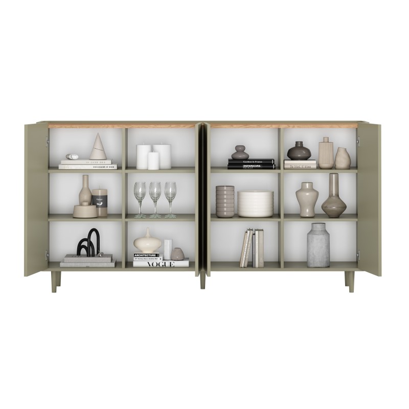 Komoda Elivo 200 cm - eukaliptus i dąb Baltic Dune