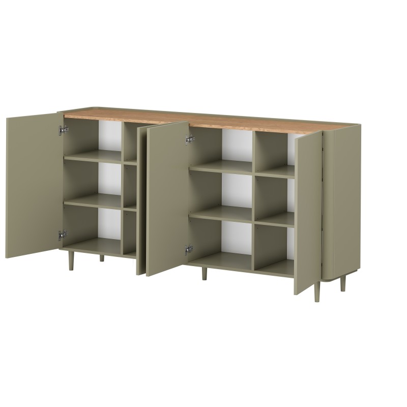 Komoda Elivo 200 cm - eukaliptus i dąb Baltic Dune