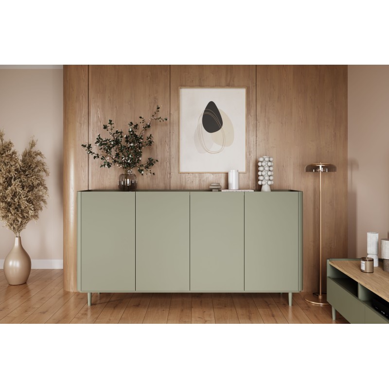 Komoda Elivo 200 cm - eukaliptus i dąb Baltic Dune