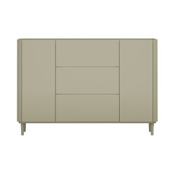 Komoda Elivo 150 cm z szufladami na nóżkach - eukaliptus / dąb baltic dune Komoda Elivo 150 cm z szufladami na nóżkach - eukaliptus / dąb baltic dune