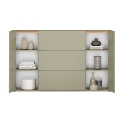 Komoda Elivo 150 cm z szufladami - eukaliptus / dąb baltic dune Komoda Elivo 150 cm z szufladami - eukaliptus / dąb baltic dune