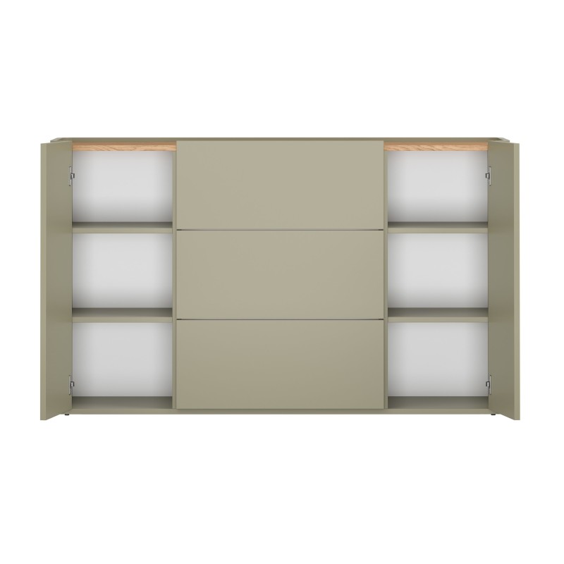 Komoda Elivo 150 cm z szufladami - eukaliptus / dąb baltic dune Komoda Elivo 150 cm z szufladami - eukaliptus / dąb baltic dune