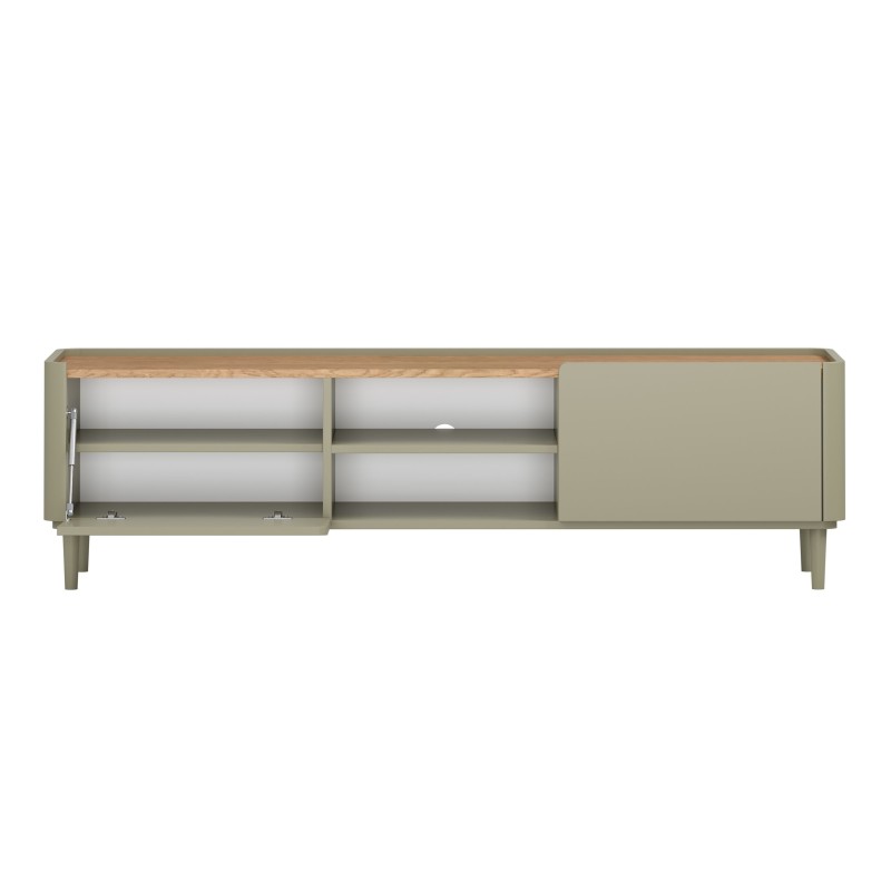 Szafka RTV Elivo 170 cm na nóżkach - eukaliptus / dąb baltic dune Szafka RTV Elivo 170 cm na nóżkach - eukaliptus / dąb baltic dune