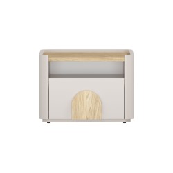 Szafka nocna Amilio z szufladą 50 cm - kaszmir / dąb olejowany / uchwyty dąb jasny Szafka nocna Amilio z szufladą 50 cm - kaszmir / dąb olejowany / uchwyty dąb jasny