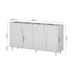 Komoda czterodrzwiowa Amilio 200 cm - kaszmir/dąb olejowany Komoda czterodrzwiowa Amilio 200 cm - kaszmir/dąb olejowany