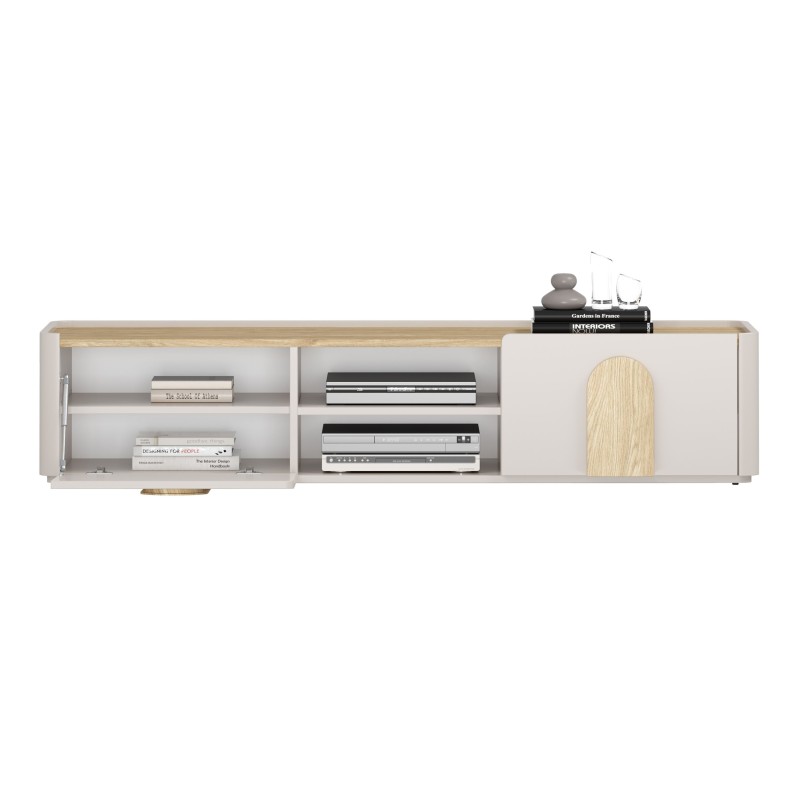 Szafka RTV Amilio 170 cm - kaszmir i dąb olejowany