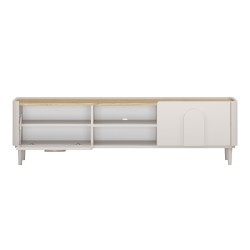 Szafka RTV Amilio 170 cm z szufladą na nóżkach - kaszmir / dąb olejowany / uchwyty kaszmir Szafka RTV Amilio 170 cm z szufladą na nóżkach - kaszmir / dąb olejowany / uchwyty kaszmir
