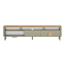 Szafka RTV Amilio 200 cm - eukaliptus, dąb, minimalistyczna Szafka RTV Amilio 200 cm - eukaliptus, dąb, minimalistyczna