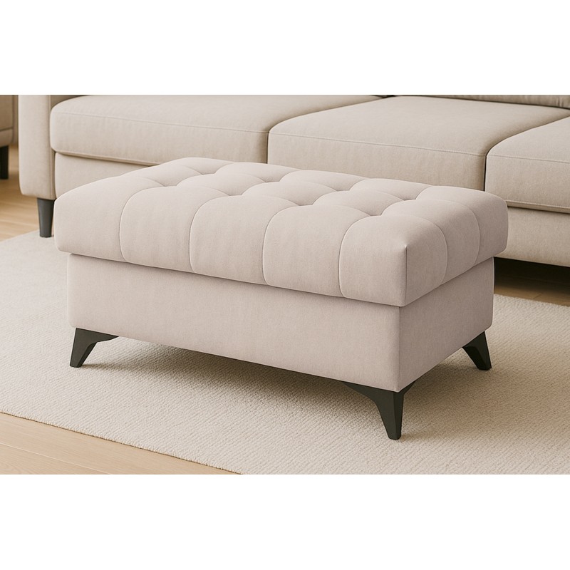 Pufa tapicerowana Dragonis - beżowy szenil Ditra New 20