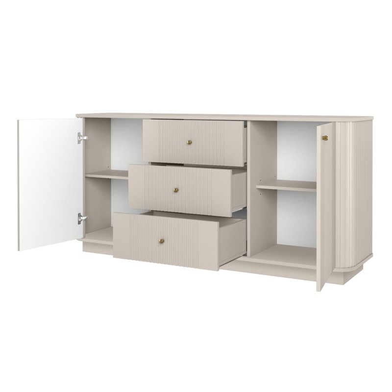 Komoda z szufladami Vesper 160 cm - kaszmir / złote uchwyty Komoda z szufladami Vesper 160 cm - kaszmir / złote uchwyty