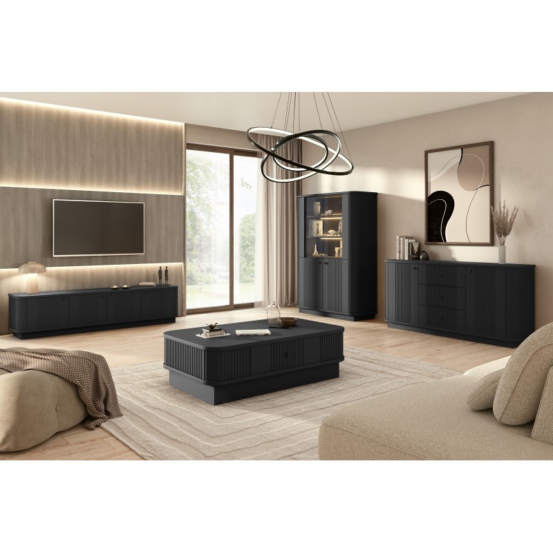 Komoda z szufladami Vesper 160 cm - czarna elegancja Komoda z szufladami Vesper 160 cm - czarna elegancja