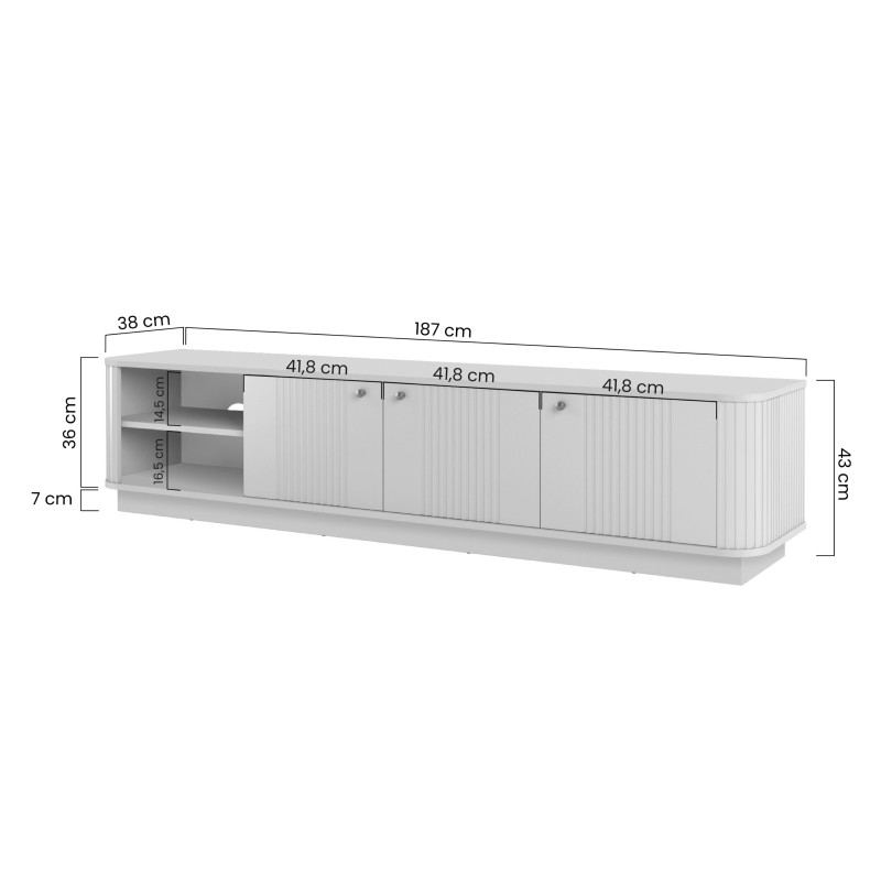 Szafka RTV Vesper 3D - kaszmir, czarne uchwyty Szafka RTV Vesper 3D - kaszmir, czarne uchwyty