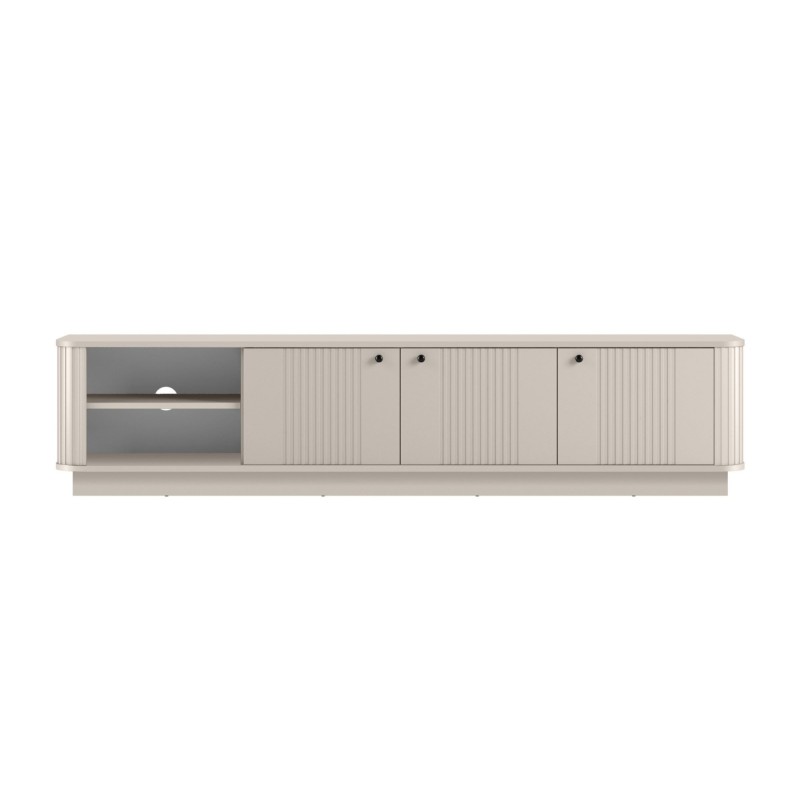 Szafka RTV Vesper 3D - kaszmir, czarne uchwyty Szafka RTV Vesper 3D - kaszmir, czarne uchwyty