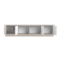 Szafka RTV Vesper 3D - kaszmir, czarne uchwyty Szafka RTV Vesper 3D - kaszmir, czarne uchwyty
