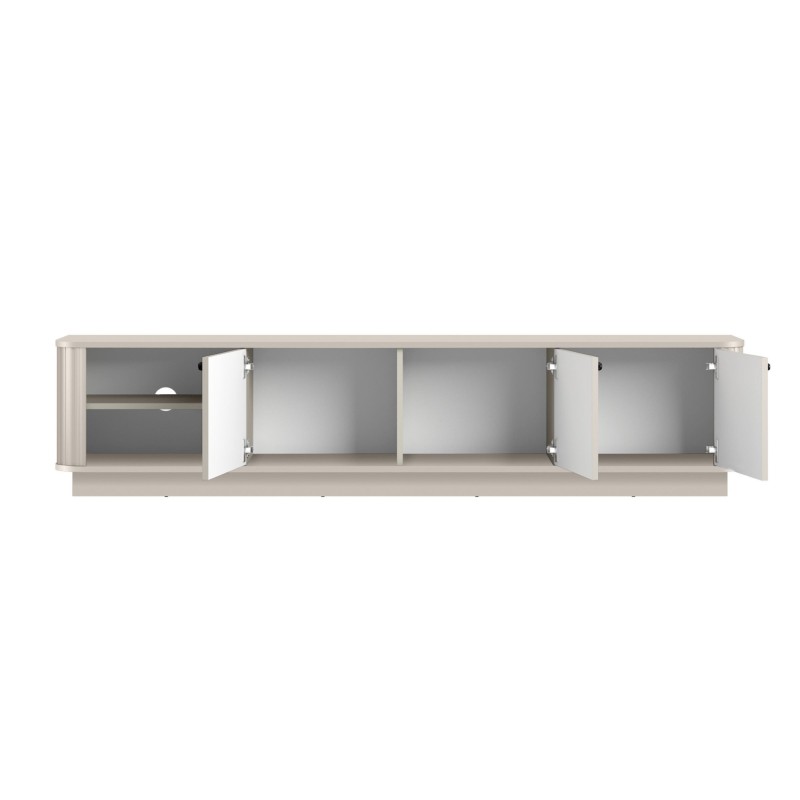 Szafka RTV Vesper 3D - kaszmir, czarne uchwyty Szafka RTV Vesper 3D - kaszmir, czarne uchwyty
