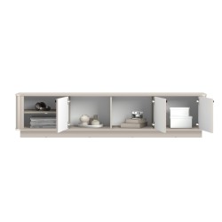 Szafka RTV Vesper 3D - kaszmir, czarne uchwyty Szafka RTV Vesper 3D - kaszmir, czarne uchwyty