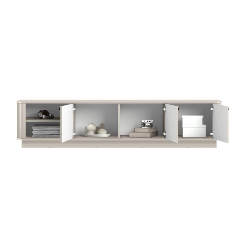 Szafka RTV Vesper 3D - kaszmir, czarne uchwyty Szafka RTV Vesper 3D - kaszmir, czarne uchwyty