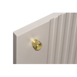 Szafka RTV Vesper 3D - kaszmir, orzech, złote uchwyty Szafka RTV Vesper 3D - kaszmir, orzech, złote uchwyty