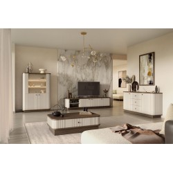 Szafka RTV Vesper 3D 187 cm - kaszmir / orzech Szafka RTV Vesper 3D 187 cm - kaszmir / orzech