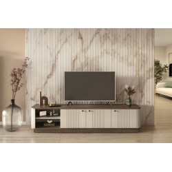 Szafka RTV Vesper 3D 187 cm - kaszmir / orzech Szafka RTV Vesper 3D 187 cm - kaszmir / orzech