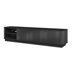 Szafka RTV Vesper 3D 187 cm - czarna, nowoczesny design