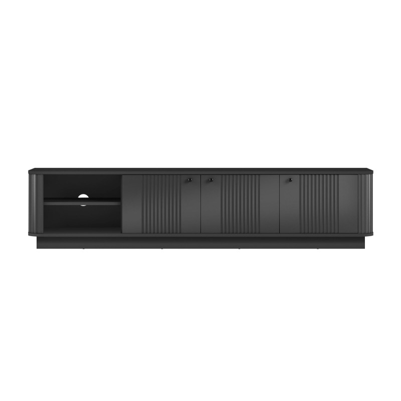 Szafka RTV Vesper 3D 187 cm - czarna, nowoczesny design Szafka RTV Vesper 3D 187 cm - czarna, nowoczesny design