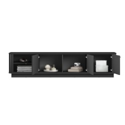 Szafka RTV Vesper 3D 187 cm - czarna, nowoczesny design Szafka RTV Vesper 3D 187 cm - czarna, nowoczesny design