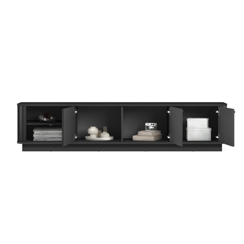 Szafka RTV Vesper 3D 187 cm - czarna, nowoczesny design Szafka RTV Vesper 3D 187 cm - czarna, nowoczesny design