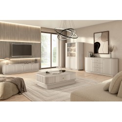 Szafka RTV Vesper 4D 187 cm - kaszmir / złote uchwyty Szafka RTV Vesper 4D 187 cm - kaszmir / złote uchwyty