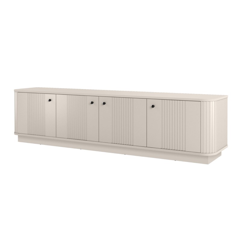 Szafka RTV Vesper 4D 187 cm - kaszmir / czarne uchwyty