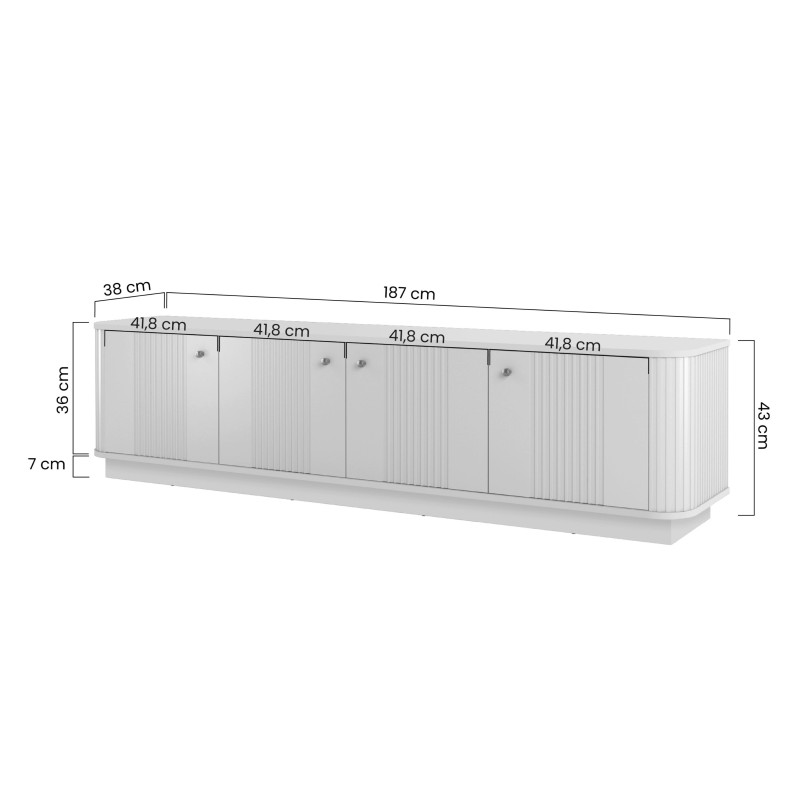 Szafka RTV Vesper 4D - kaszmir, orzech, złote uchwyty Szafka RTV Vesper 4D - kaszmir, orzech, złote uchwyty