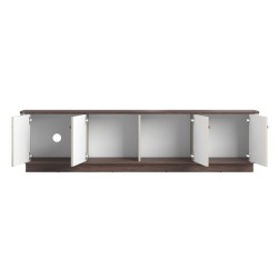 Szafka RTV Vesper 4D - kaszmir, orzech, złote uchwyty Szafka RTV Vesper 4D - kaszmir, orzech, złote uchwyty