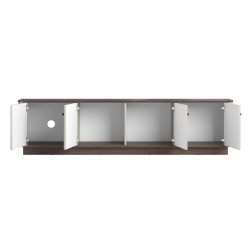 Szafka RTV Vesper 4D 187 cm - kaszmir / orzech / czarne uchwyty Szafka RTV Vesper 4D 187 cm - kaszmir / orzech / czarne uchwyty