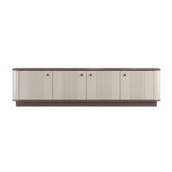 Szafka RTV Vesper 4D 187 cm - kaszmir / orzech / czarne uchwyty Szafka RTV Vesper 4D 187 cm - kaszmir / orzech / czarne uchwyty