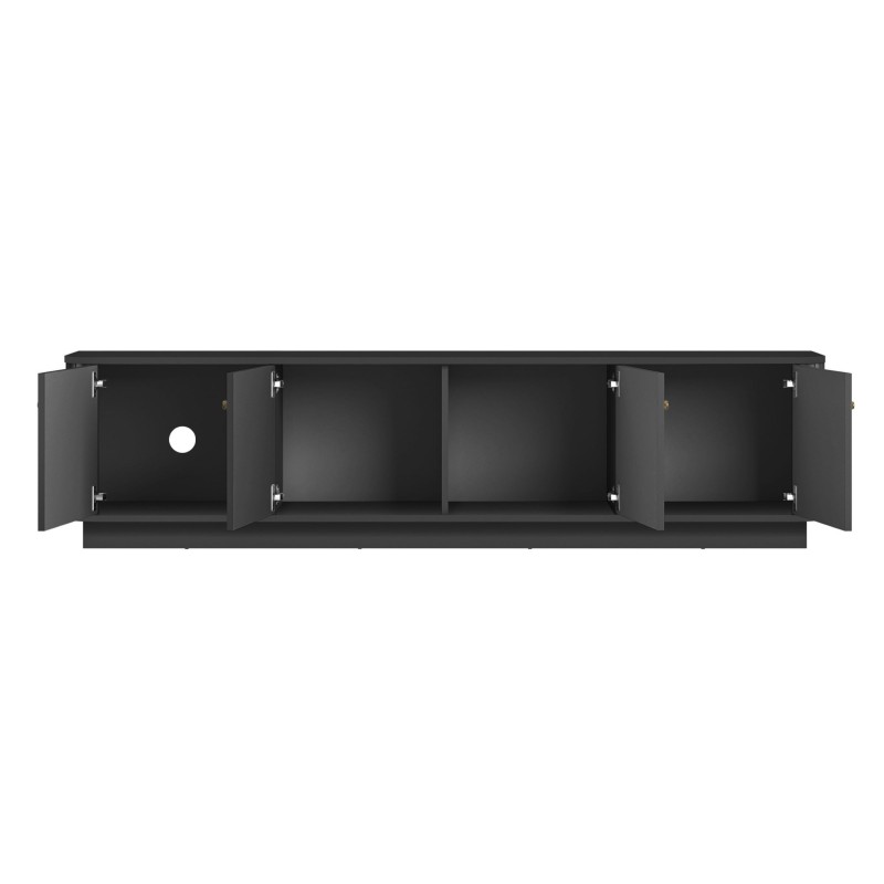 Szafka RTV Vesper 4D 187 cm - czarny / złote uchwyty Szafka RTV Vesper 4D 187 cm - czarny / złote uchwyty
