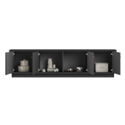 Szafka RTV Vesper 4D 187 cm - czarny / złote uchwyty Szafka RTV Vesper 4D 187 cm - czarny / złote uchwyty