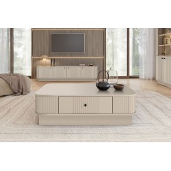Stolik kawowy z szufladą Vesper 103x60 cm - kaszmir / czarny uchwyt Stolik kawowy z szufladą Vesper 103x60 cm - kaszmir / czarny uchwyt