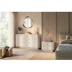 Zestaw szafek nocnych Vesper 56 cm - kaszmir / czarne uchwyty Zestaw szafek nocnych Vesper 56 cm - kaszmir / czarne uchwyty