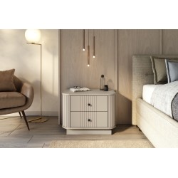 Zestaw szafek nocnych Vesper 56 cm - kaszmir / czarne uchwyty Zestaw szafek nocnych Vesper 56 cm - kaszmir / czarne uchwyty
