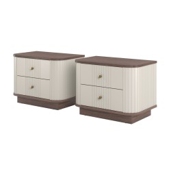 Zestaw szafek nocnych Vesper 56 cm - kaszmir i orzech