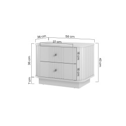 Zestaw szafek nocnych Vesper 56 cm - kaszmir i orzech Zestaw szafek nocnych Vesper 56 cm - kaszmir i orzech